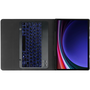 Samsung Galaxy Tab S9 Plus 12.4 / Tab S10 Plus 12.4 SM-X810 / X816B / X820 / X826B, Bluetooth billentyűzetes mappa tok, érintőceruza tartó, érintőceruza nélkül, TP SC Pen Holder + Keyboard, fekete