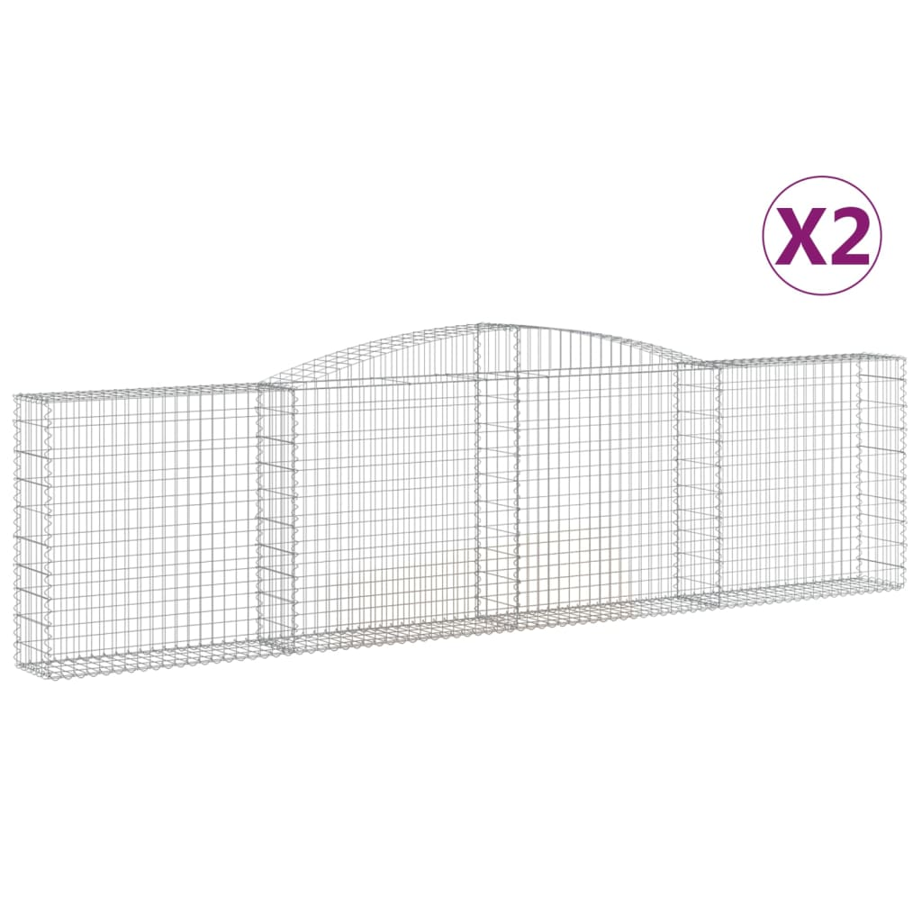 2 db íves horganyzott vas gabion kosár 400x30x100/120 cm (3146866)