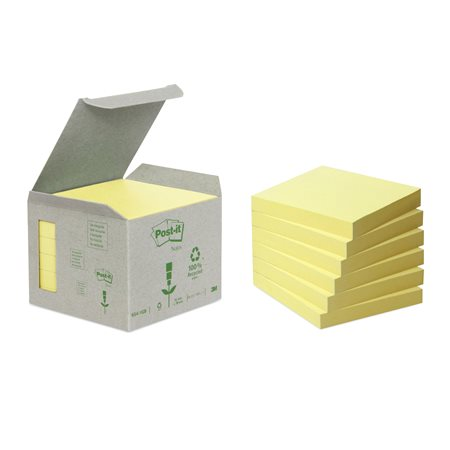 3M 6541B Klebezettel Quadratisch Gelb 100 Blätter Selbstklebend