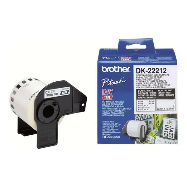 Brother DK-22212 etiketbånd Sort på hvid