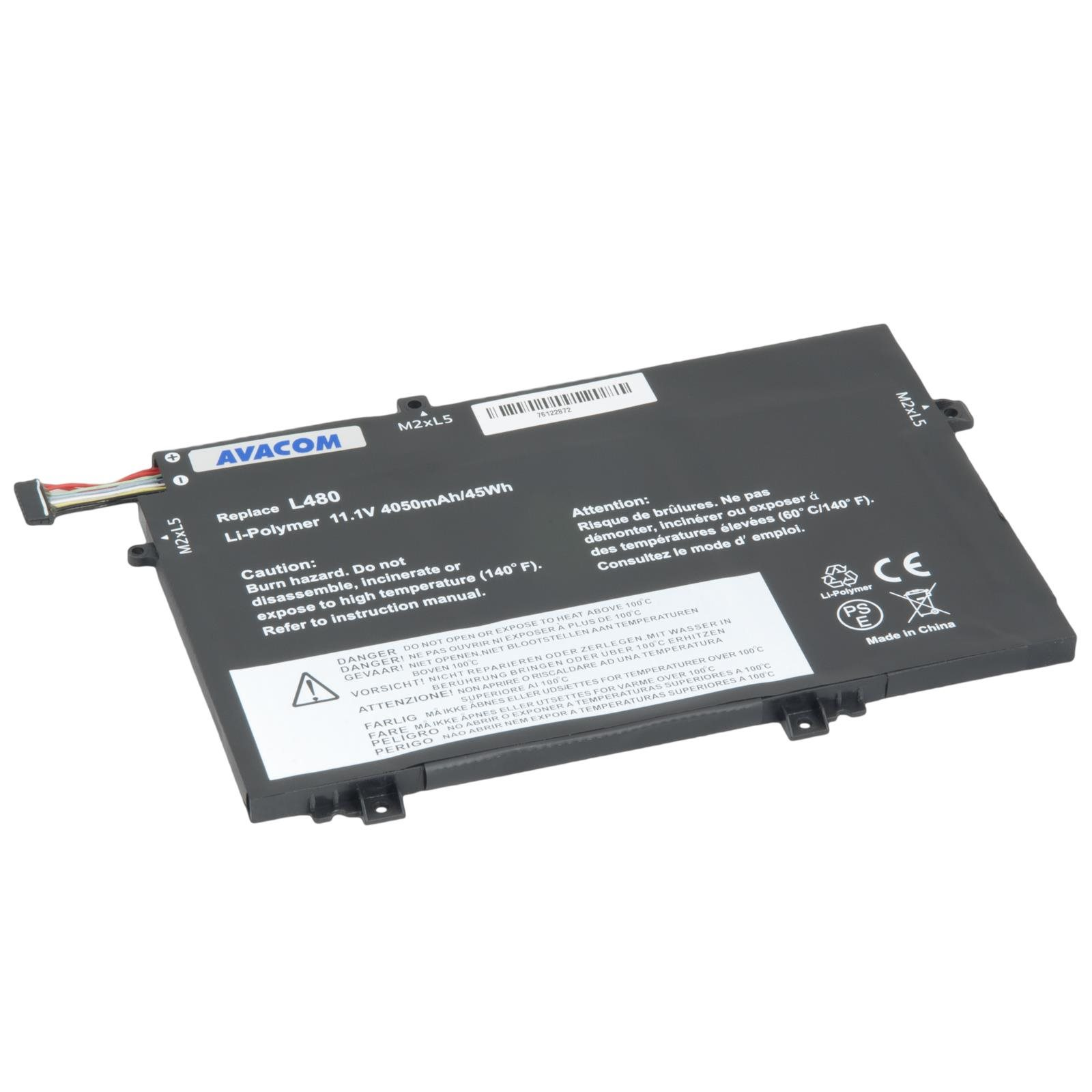 AVACOM a Lenovo ThinkPad L480, L580 készülékekhez Li-Pol, 11,1 V, 4050 mAh, 45 Wh (NOLE-L480-P72)