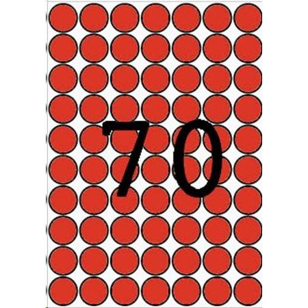 APLI 19 mm kör etikett, A5 hordozón, piros 560 darab (LCA12105) (LCA12105)