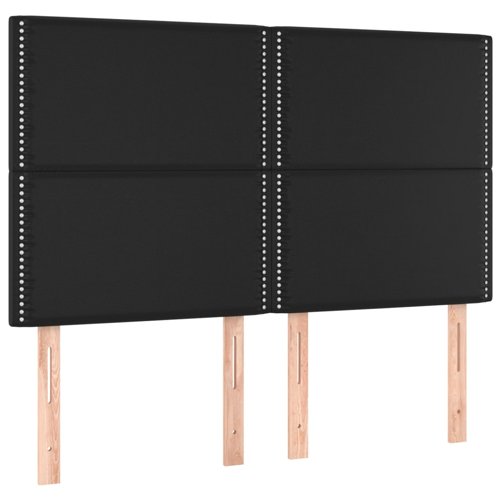 4 db fekete műbőr fejtámla 72 x 5 x 78/88 cm (3116282)