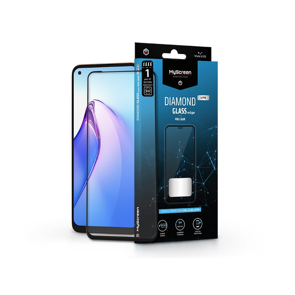 Oppo Reno8 5G edzett üveg képernyővédő fólia - MyScreen Protector Diamond Glass Lite Edge2.5D Full Glue - black