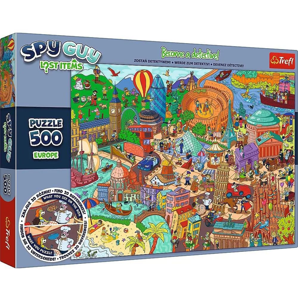 Trefl Spy Guy Európa nyomozós képkereső puzzle - 500 darabos