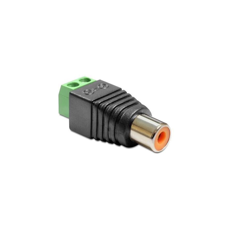 Delock RCA anya > Terminál blokk 2 érintkezővel adapter (65418) (65418)
