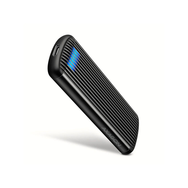 AXAGON USB-C 3.1 10Gbps M.2 PCIe SSD alumínium ház bordás fekete EEM2-SC