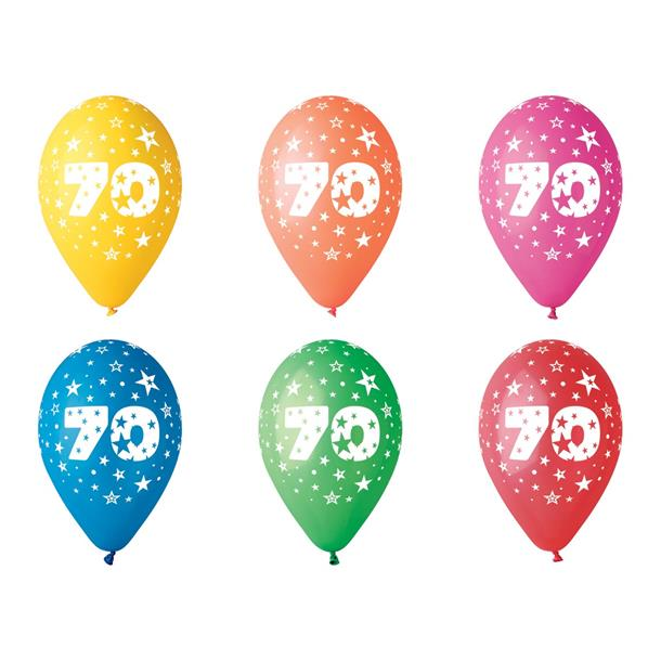 Léggömb 26cm - 70-es szám (5db) (11-PRINT70)