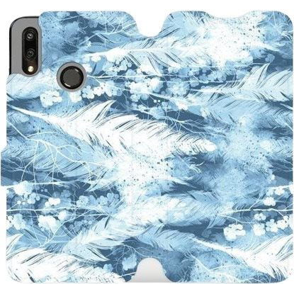 Flip mobile phone case Huawei P Smart 2019 - M058S Light blue horizontal feathers