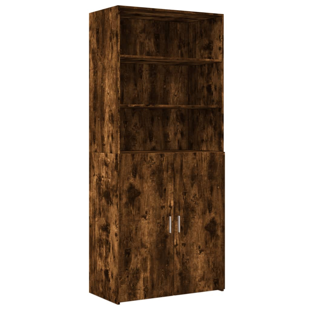 füstös tölgy színű szerelt fa magasszekrény 80 x 42,5 x 185 cm (3281382)