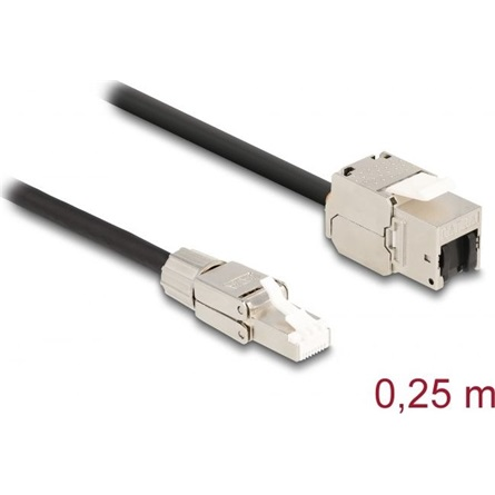 Kabel RJ45 samec pro montáž na RJ45 Keystone 25cm Delock 87203