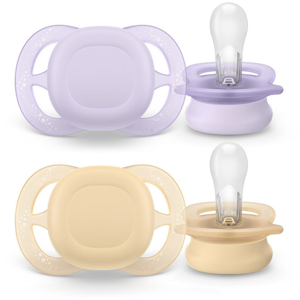 Philips AVENT SCF075/01 ciuccio per bambino Ciuccio classico Ortodontico Silicone Lillà, Giallo