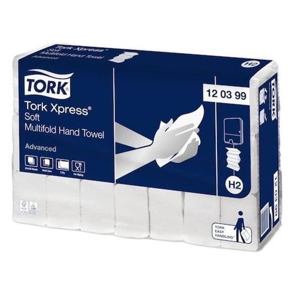 Tork Xpress Soft Multifold 2 rétegű kéztörlő H2 rendszer, fehér (120399)