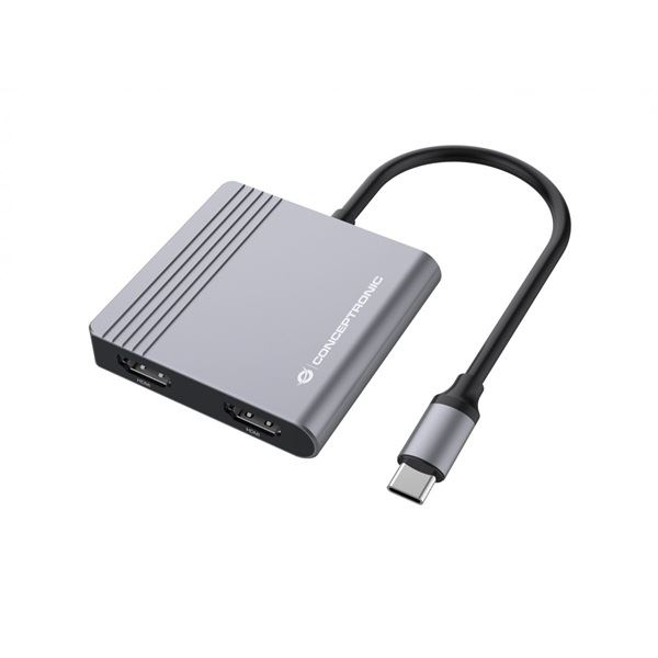 Conceptronic DONN13G dokkoló állomás és port replikátor Vezetékes USB 3.2 Gen 1 (3.1 Gen 1) Type-C Szürke