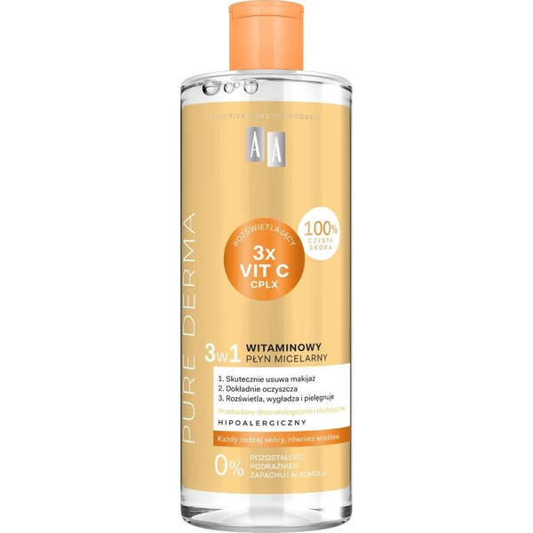 AA Pure Derma Witaminowy płyn micelarny 3w1 500ml