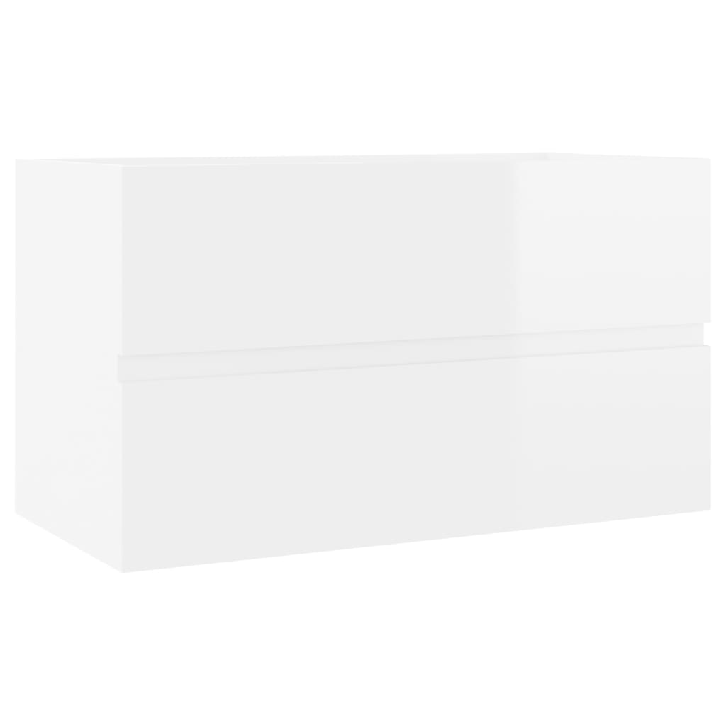 magasfényű fehér forgácslap mosdószekrény 80 x 38,5 x 45 cm (804752)