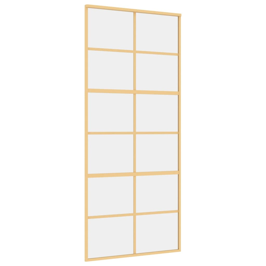 aranyszínű átlátszó ESG üveg és alumínium tolóajtó 90 x 205 cm (155167)