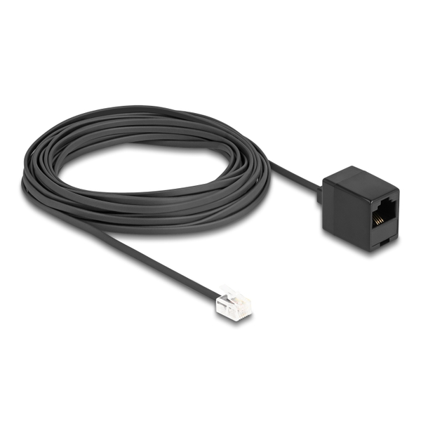 Telefonní kabel RJ11 samec na RJ45 samice černý 10 m Delock 88096