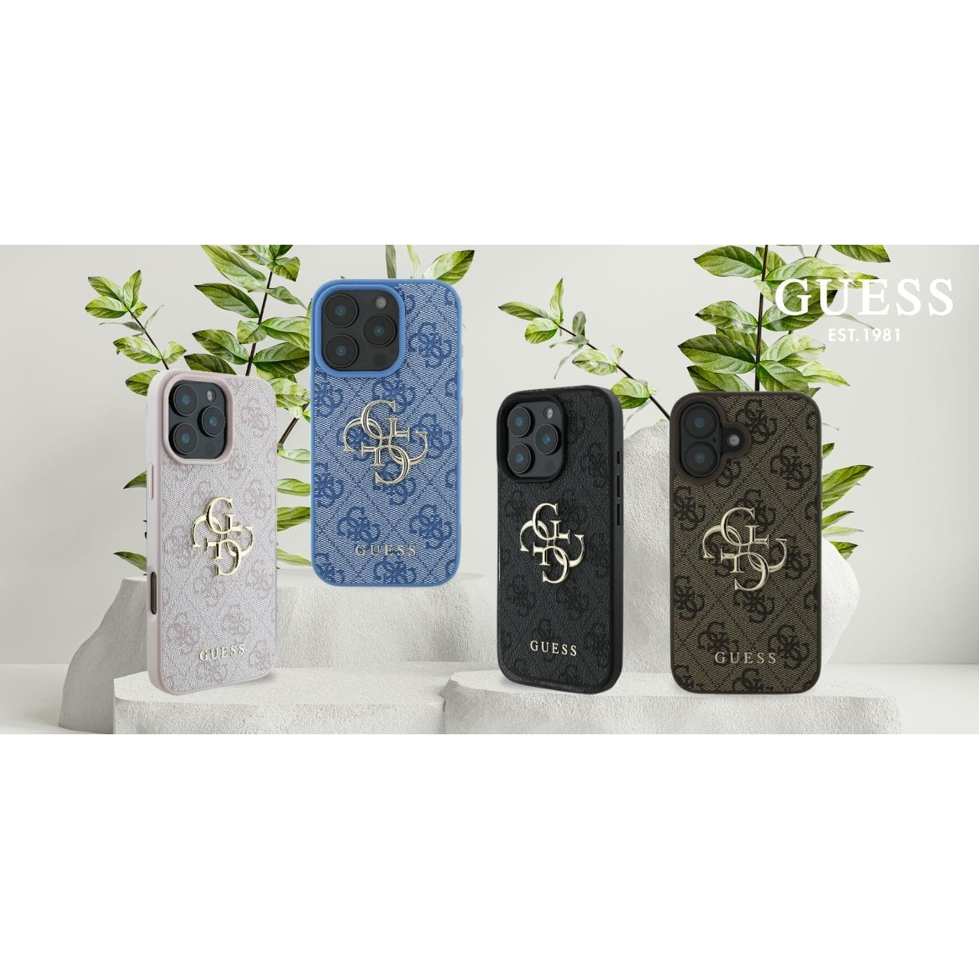 Guess 4G Big Logo iPhone 16 kemény hátlap tok, kék GUHCP16S4GMGBL (GUHCP16S4GMGBL)