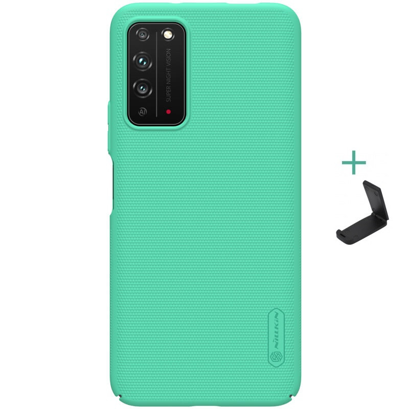Huawei Honor X10 5G, Műanyag hátlap védőtok, stand, Nillkin Super Frosted, menta (G99138)