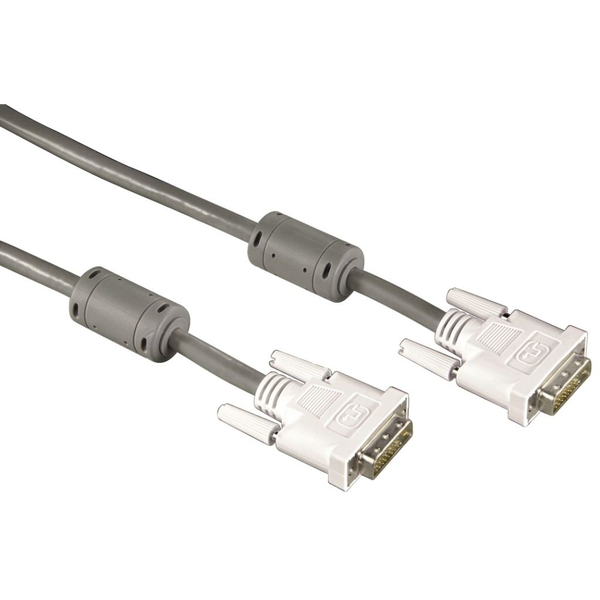 Hama DVI Connecting Cable Dual Link DVI Plug - DVI Plug, 1.8 m DVI кабел 1,8 м Сив