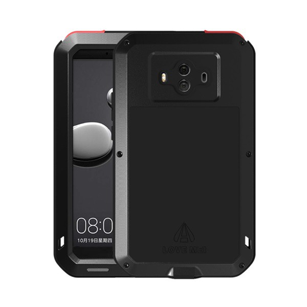 LOVE MEI defender telefonvédő gumi (ütésálló, fém keret) FEKETE [Huawei Mate 10]