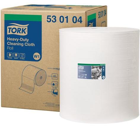 Високоефективна бяла кърпа за почистване на руло Tork