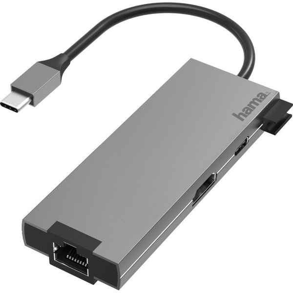 Hama 00200109 laptop-dockingstation & portreplikator USB 3.2 Gen 1 (3.1 Gen 1) Type-C Grau