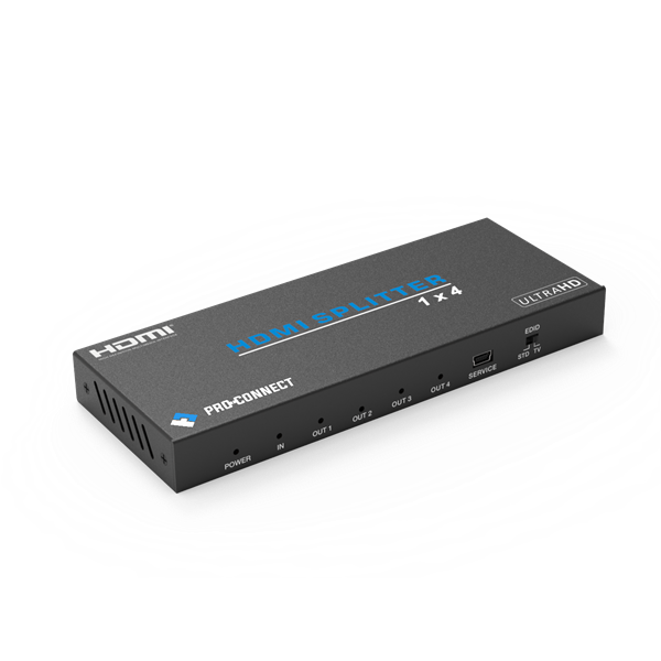 Сплитер PROCONNECT, HDMI 2.0, 4K@60Hz, 1x4 (PC-104SP-S2.0P)