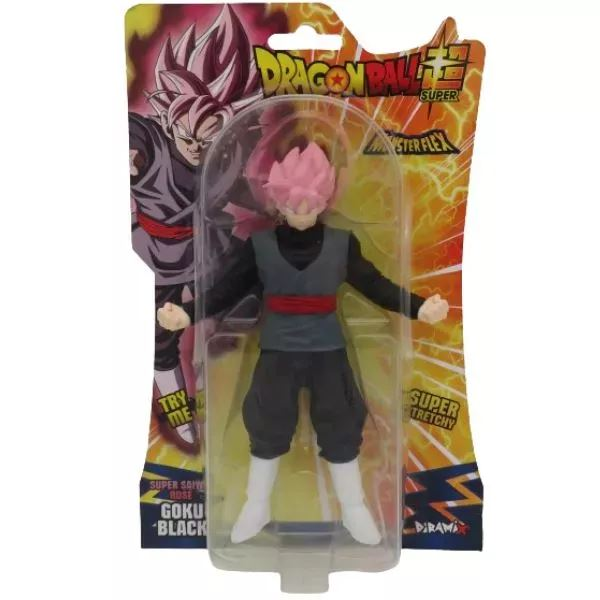 Aweco Monsterflex: nyújtható Dragon Ball figura - Black Goku Pink Szuper Csillagharcos (9772499893722-SSRGB)