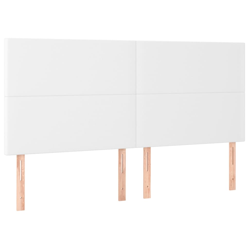 4 db fehér műbőr fejtámla 100x5x78/88 cm (3116161)