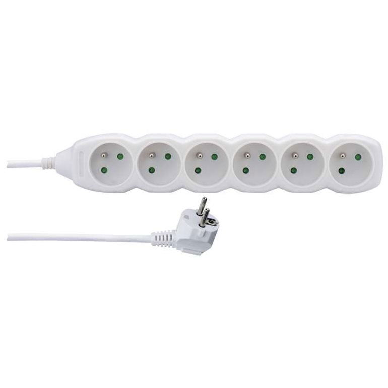 EMOS Hosszabbító kábel - 6 aljzat, 2 m, fehér (1902060200)