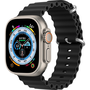 Curea silicon DuxDucis Ocean Wave compatibila cu Apple Watch 4/5/6/7/8/SE 42/44/45mm Black