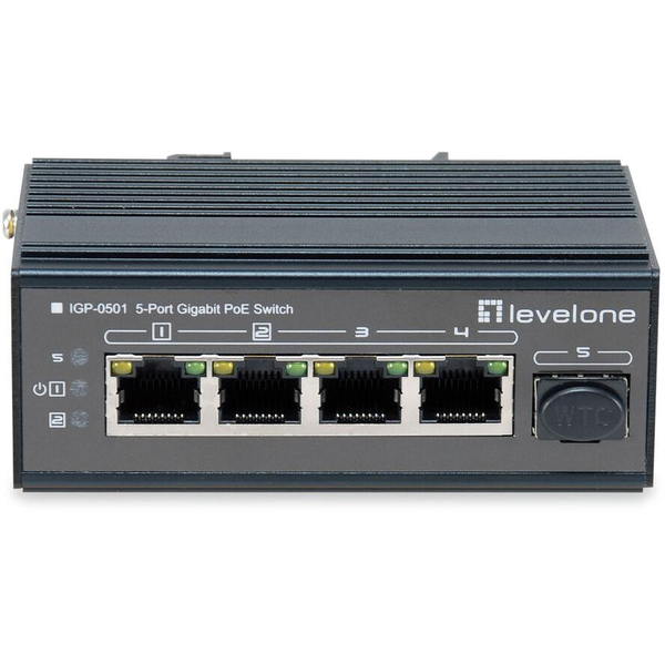 LevelOne IGP-0501 netværksswitch Gigabit Ethernet (10/100/1000) Strøm over Ethernet (PoE) Sort