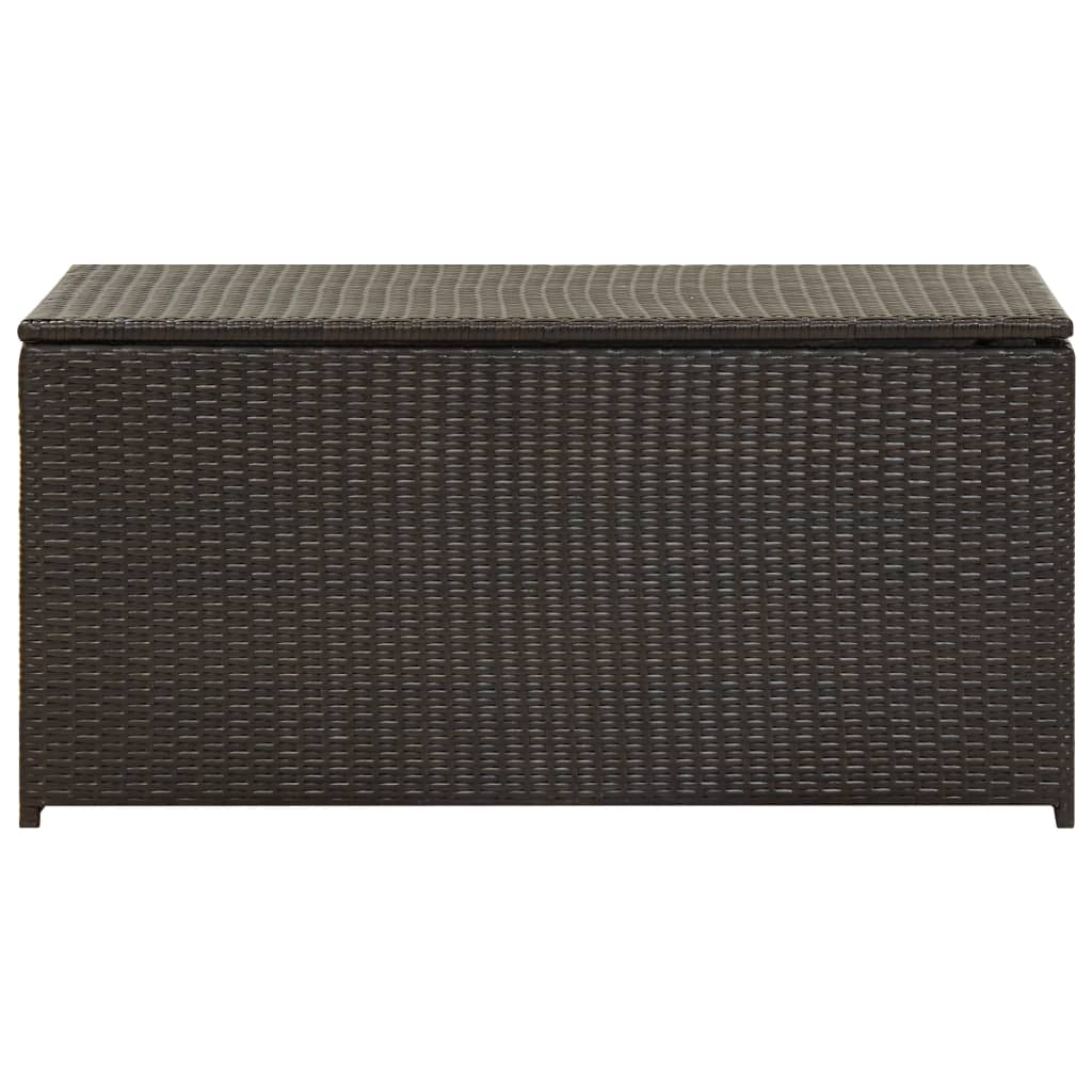 barna kerti polyrattan tárolóláda 100 x 50 x 50 cm (46472)