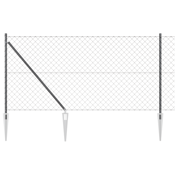 Lánc linked kerítés 7 tüske poszttal 1x10 m Galvanizált acél