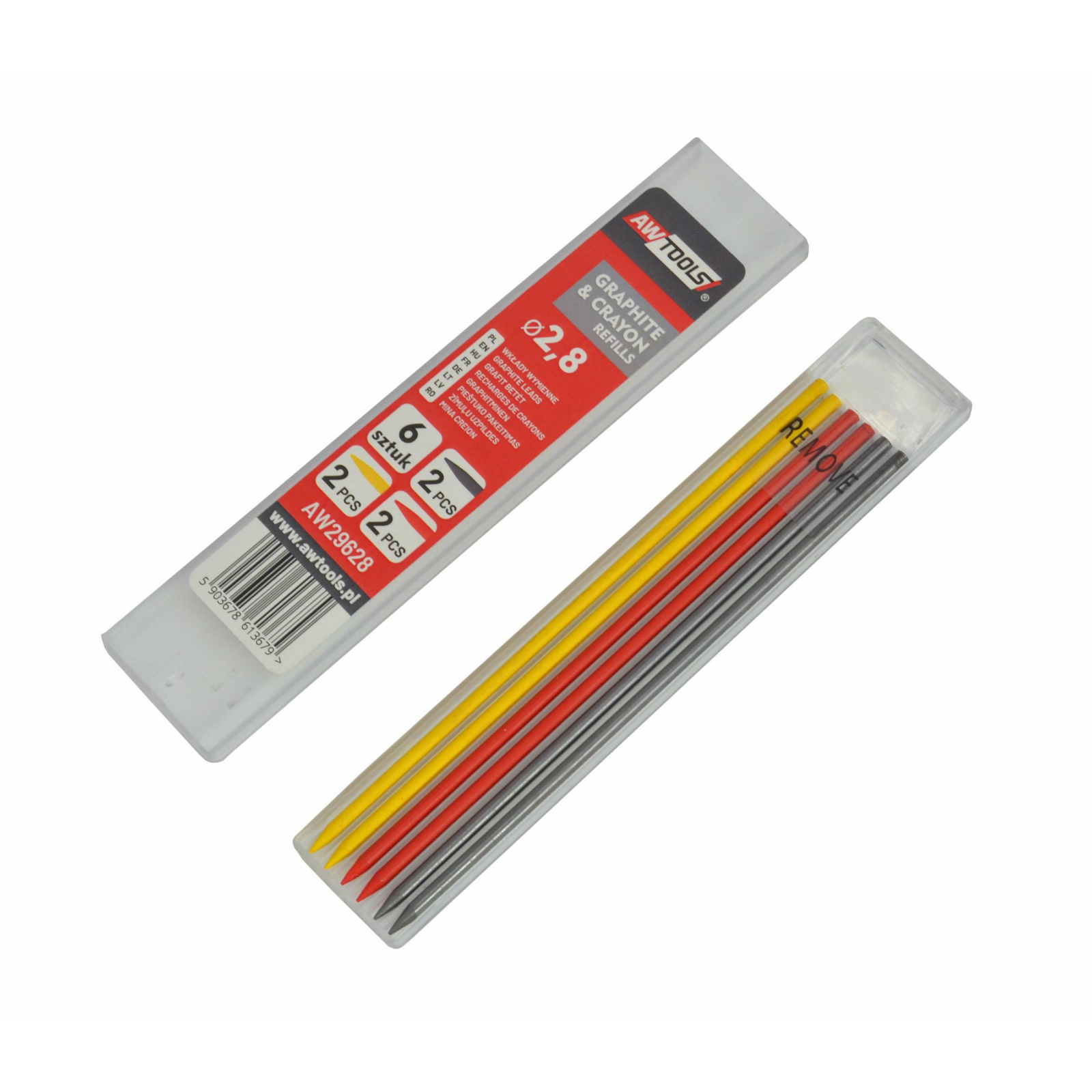 HB ceruza utántöltő automata színes ceruza / 6 db AWTOOLS (AW29628)