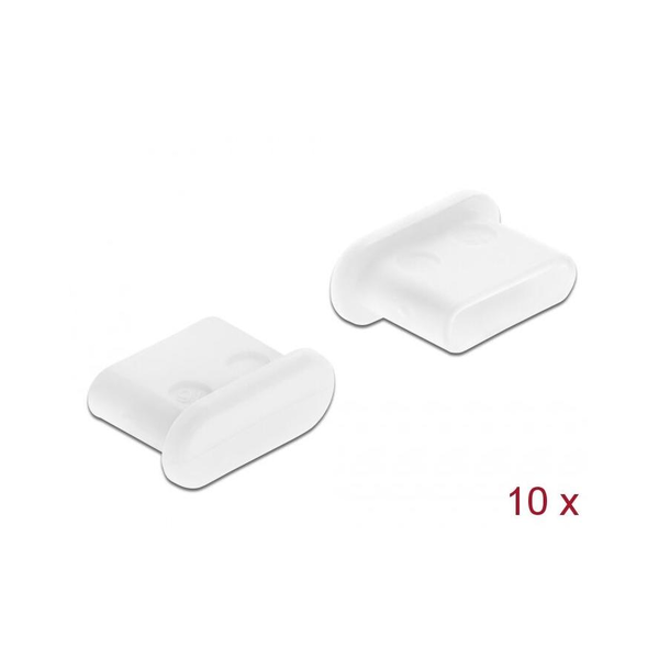 DELOCK Staubschutz USB TypC-Buchse o. Griff weiß 10St.