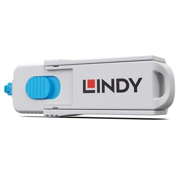 Lindy 40320 poortblokker Poortblokker + sleutel HDMI Blauw, Grijs Acrylonitrielbutadieenstyreen (ABS) 1 stuk(s)