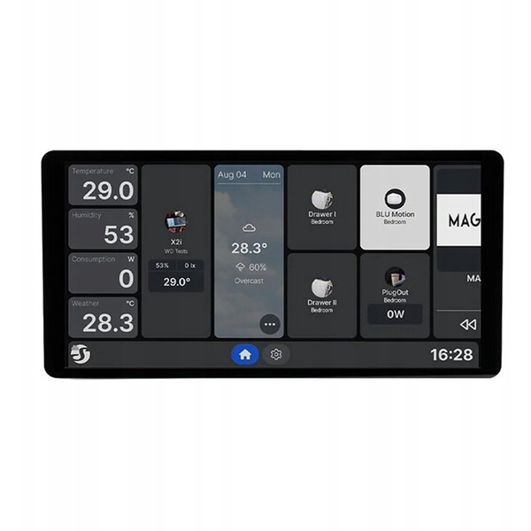 SHELLY Wall Display X2i Fali vezérlőpanel és villanykapcsoló Wi-Fi/Bluetooth fekete