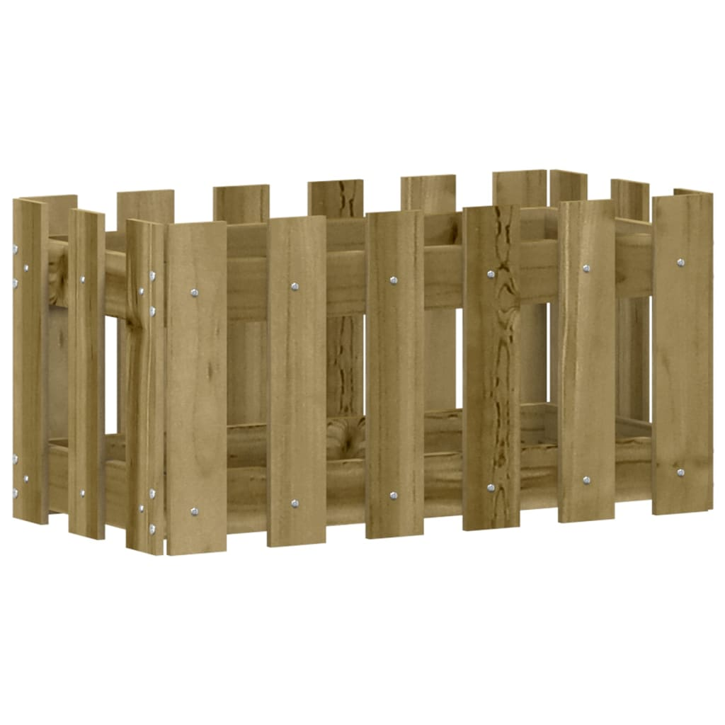 impregnált fenyőfa növénytartó léces kialakítással 60x30x30 cm (832471)