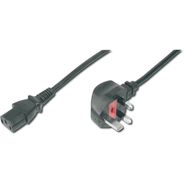 Assmann Power Cord, UK plug, 90° angled - C13 1,8m Black