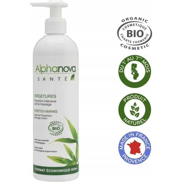 Leche De Masaje Anti Estrias Alphanova 400 Ml.