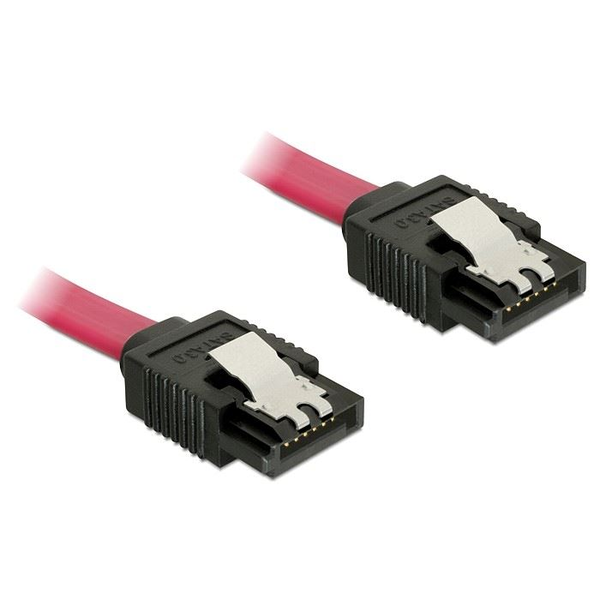 DELOCK SATA-Kabel SATA III -> SATA St/St 0.20m rot Clips