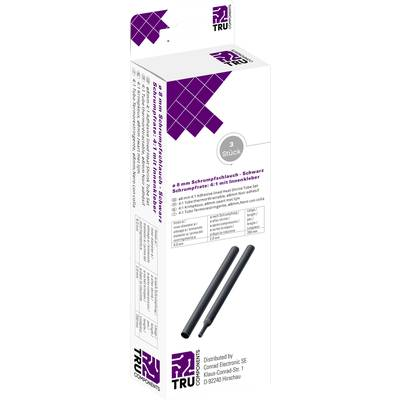 TRU COMPONENTS T1904CA043 Zsugorcső ragasztóval Fekete 8 mm Zsugorodási arány:4:1 3 db