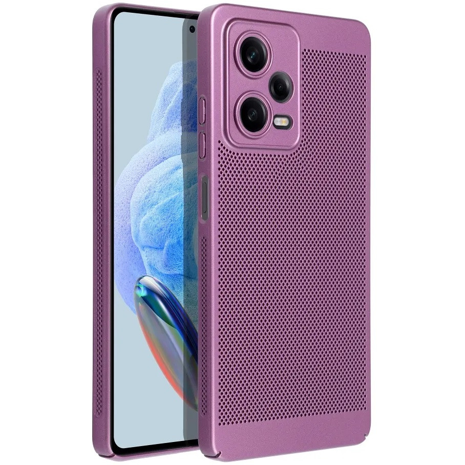 Apple iPhone 16 Pro, Műanyag hátlap védőtok, légáteresztő, lyukacsos minta, Breezy, lila (5903396306488)