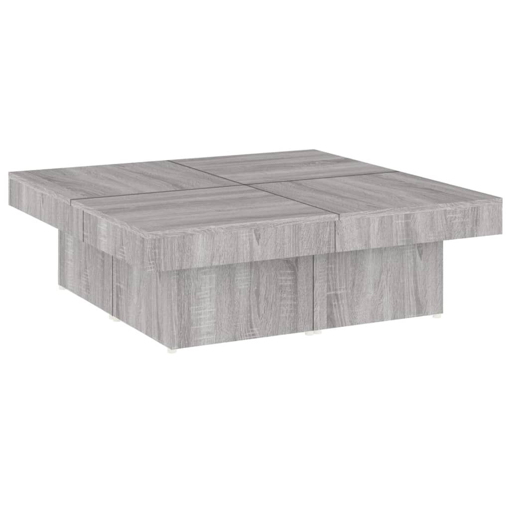 szürke sonoma színű szerelt fa dohányzóasztal 90 x 90 x 28 cm (826636)
