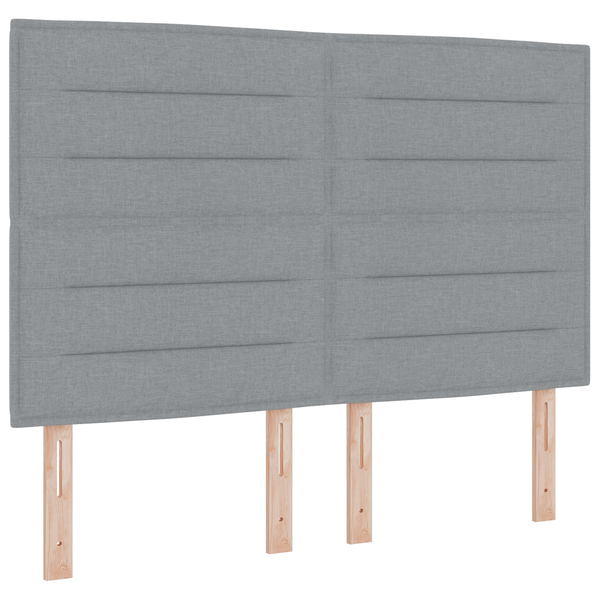 Boxspring Ágy Matraccal & LED Világosszürke 140x190 cm Szövet