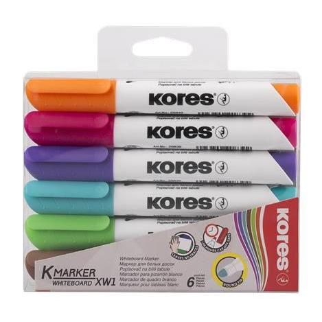Kores K-Marker tábla- és flipchart marker készlet 6 különböző szín (20802) (kores20802)