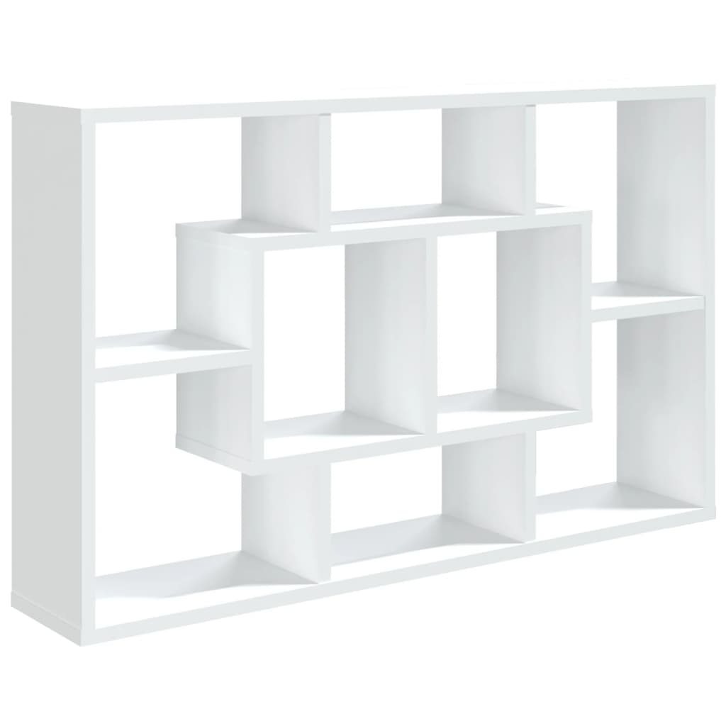 fehér szerelt fa fali polc 85 x 16 x 52,5 cm (801418)